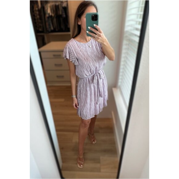 NWT - Purple Flutter Sleeve Dress - Size Small - Picture 8 of 13